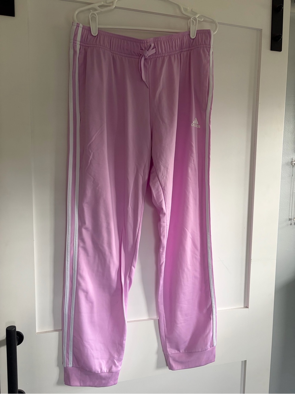 adidas Lilac Track Pants with White Stripes